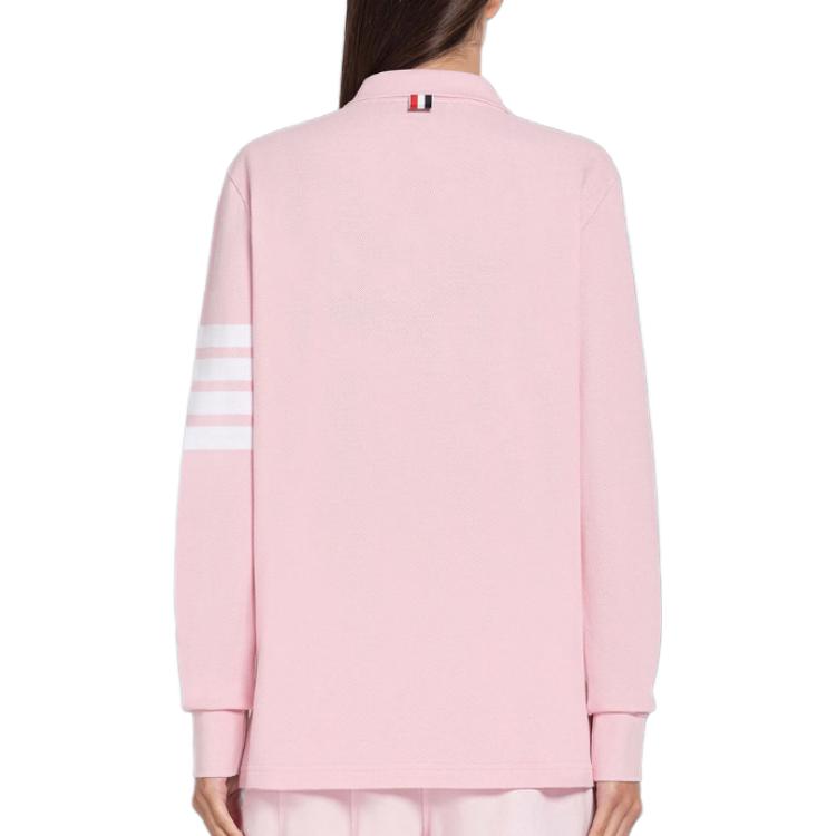 (Women) Thom Browne FW23  Classic Four-Stripe Cotton Long Sleeve Polo Shirt. FJP053G-07976 圖 4