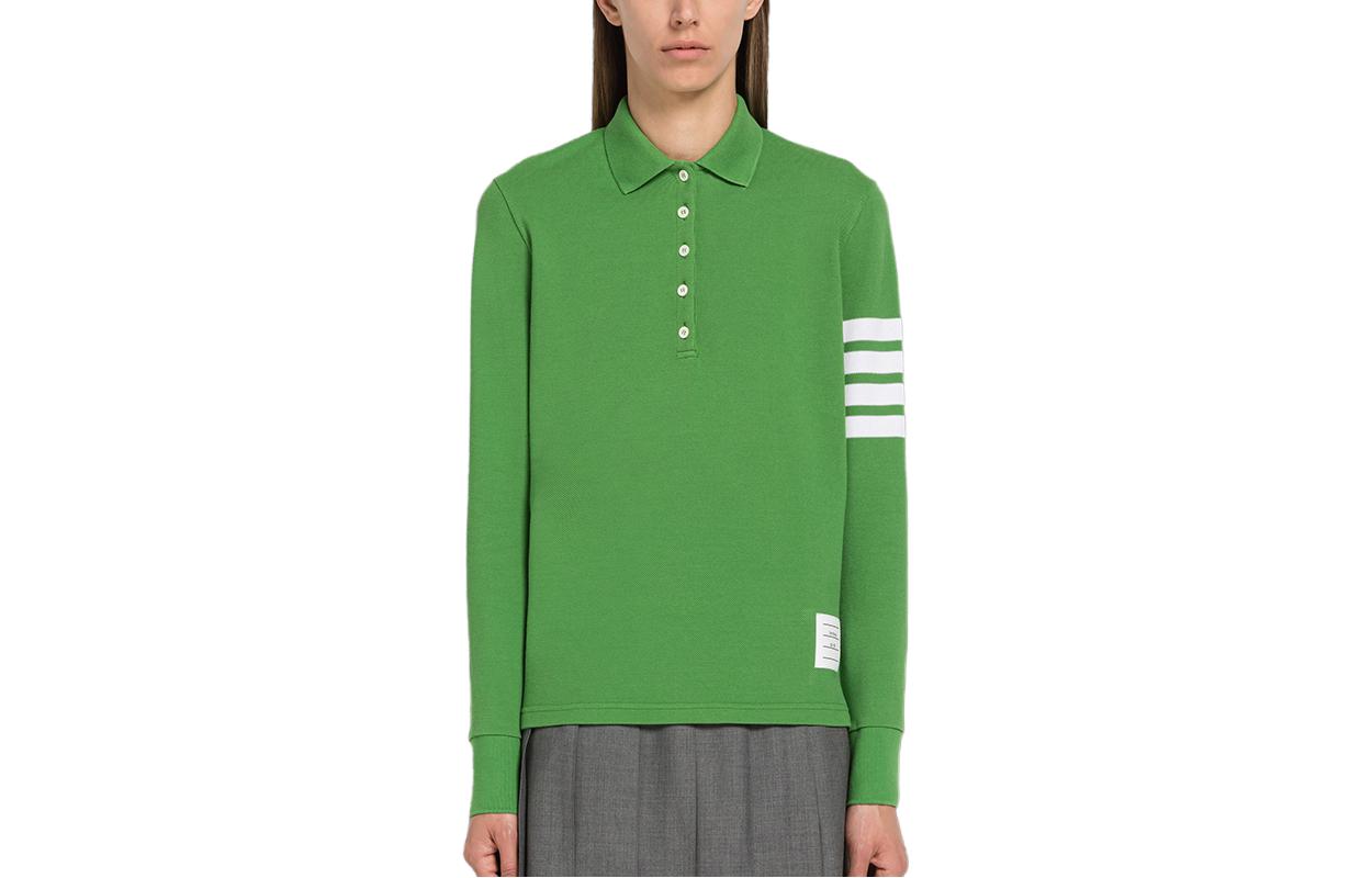 (Women) Thom Browne FW23  Classic Four-Stripe Cotton Long Sleeve Polo Shirt. FJP053G-07976 圖 5