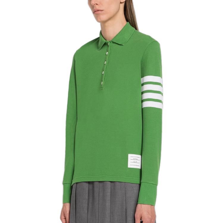 (Women) Thom Browne FW23  Classic Four-Stripe Cotton Long Sleeve Polo Shirt. FJP053G-07976 圖 6