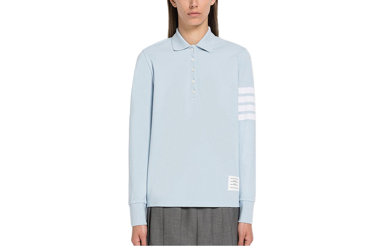 (Women) Thom Browne FW23  Classic Four-Stripe Cotton Long Sleeve Polo Shirt. FJP053G-07976 圖 8