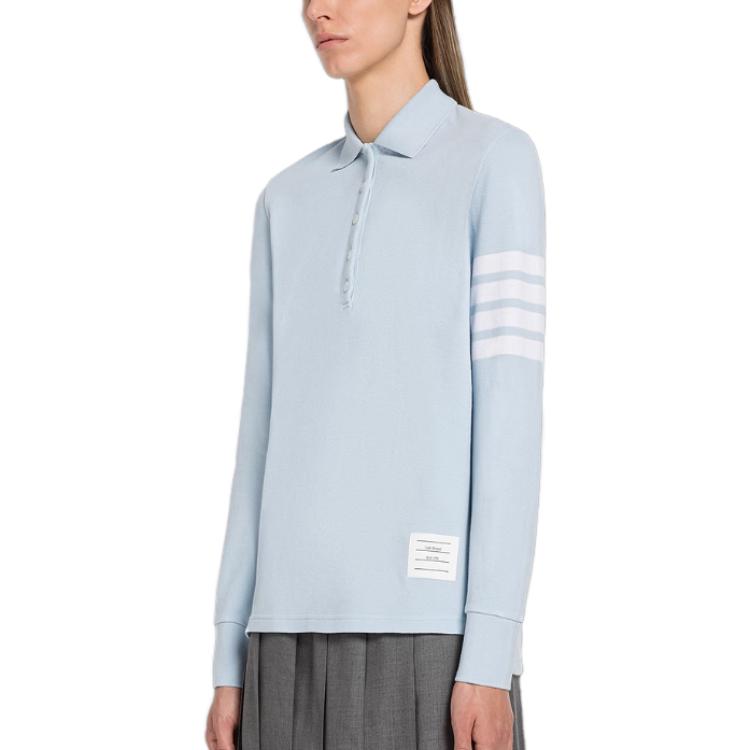 (Women) Thom Browne FW23  Classic Four-Stripe Cotton Long Sleeve Polo Shirt. FJP053G-07976 圖 9