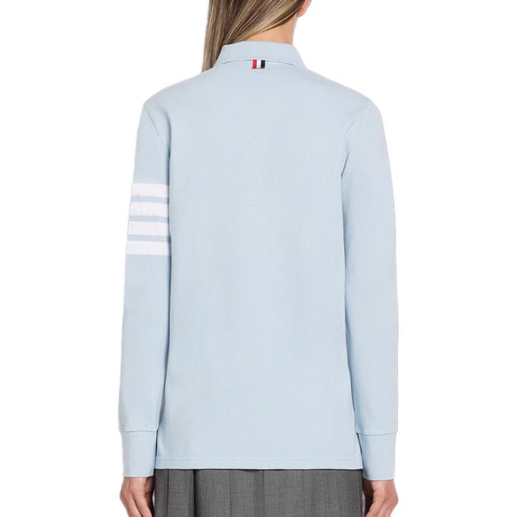 (Women) Thom Browne FW23  Classic Four-Stripe Cotton Long Sleeve Polo Shirt. FJP053G-07976 圖 10