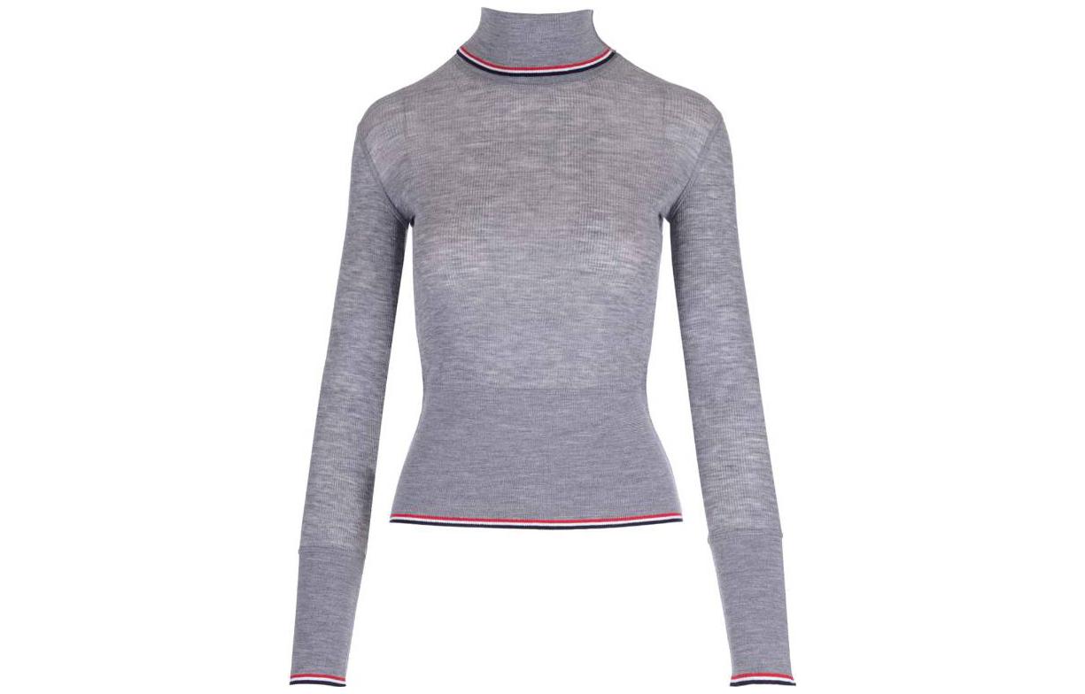 (Women) Thom Browne FW23  Gray Slim-Fit Turtleneck Sweater FJT268AJ0092055
