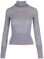 (Women) Thom Browne FW23 Gray Slim-Fit Turtleneck Sweater FJT268AJ0092055 (Women) Thom Browne FW23 Gray Slim-Fit Turtleneck Sweater FJT268AJ0092055