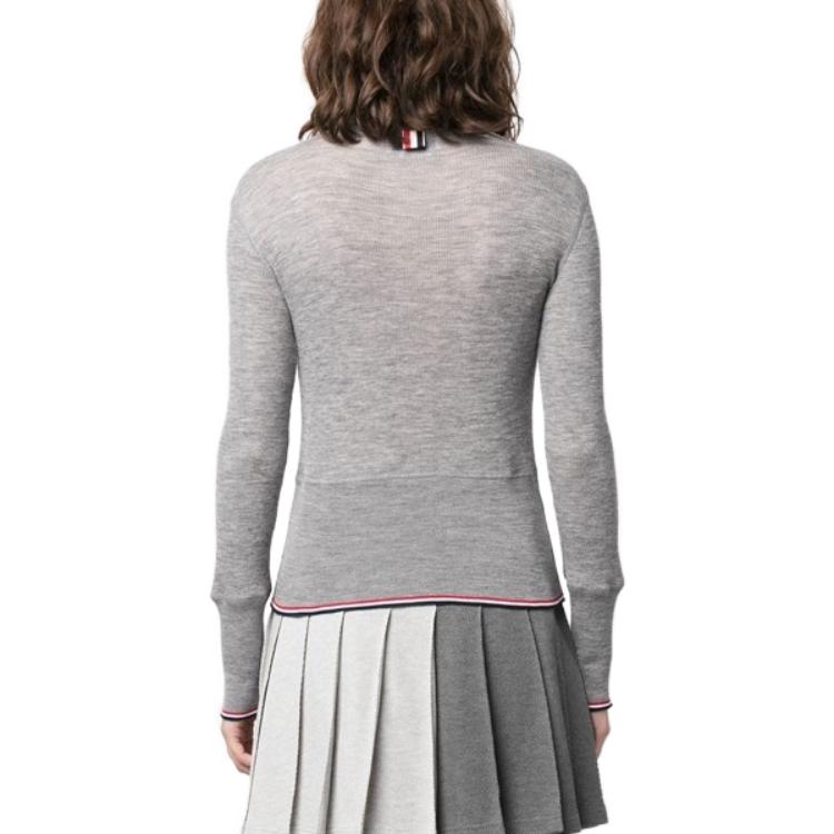 Purchase (W) Thom Browne 2023秋冬 灰色修身高领毛衣 FJT268AJ0092055