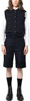 Lookbook (Women) THOM BROWNE FW23 Navy Sleeveless Vest with Four-Bar Stripes FKV177A-Y1029-415
