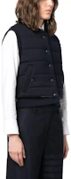 Purchase (Women) THOM BROWNE FW23 Navy Sleeveless Vest with Four-Bar Stripes FKV177A-Y1029-415