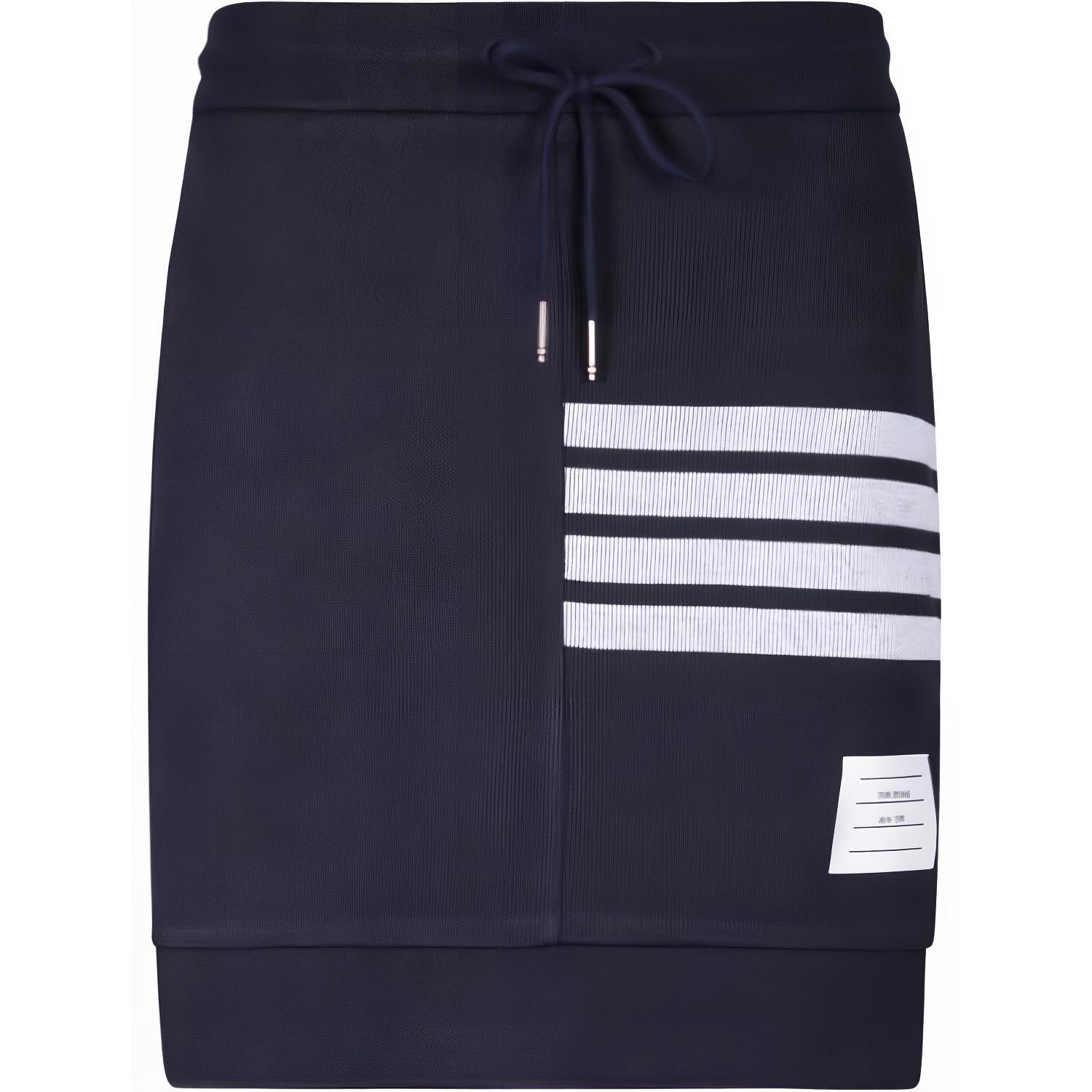(Women) Thom Browne FW23  Reversible Knit Short Skirt - Casual Cotton Design. FJK097A-07545-415
