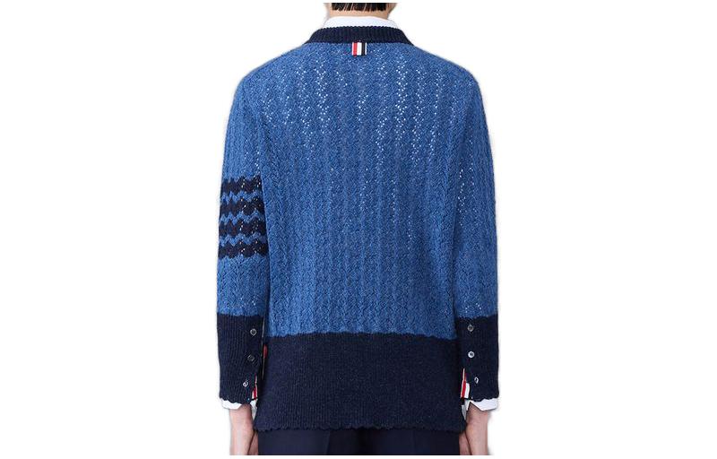 Lookbook (W) トムブラウン FW23 ストライプ柄ニットプルオーバーセーター ブルー FKA480A-Y1026-435