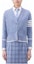 Buy (W) Thom Browne FW23 Cardigan Rajut Bergaris V-Neck Biru Muda FKC520A-Y1029-440