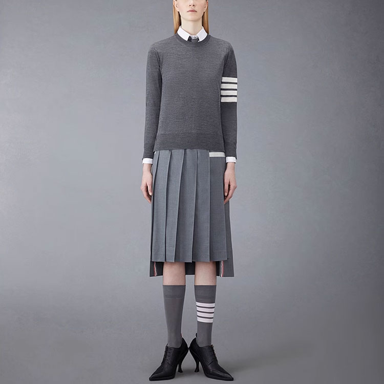 (Women) THOM BROWNE FW23  Wool Pullover Sweater with Four Stripes. FKA280AY1014 圖 6