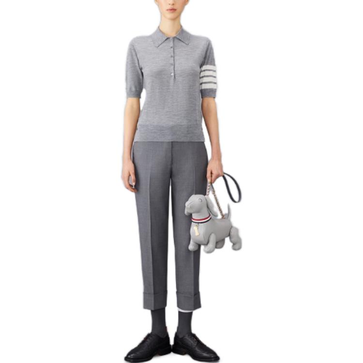 (Women) Thom Browne FW23 Pre-Fall  Wool Knit Polo Sweater with 4-Bar Stripes. FKP053AY1014 圖 6