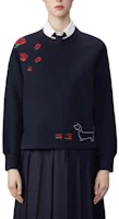 Order (W) 톰 브라운 FW24 오버사이즈 크루넥 긴팔 스웻셔츠 네이비 블루. FJT365E-06931-415