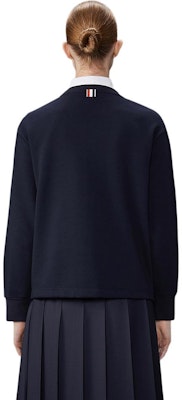 (Women) Thom Browne FW24 Oversized Crewneck Long Sleeve Sweatshirt Navy Blue. FJT365E-06931-415 Lookbook (Women) Thom Browne FW24 Oversized Crewneck Long Sleeve Sweatshirt Navy Blue. FJT365E-06931-415