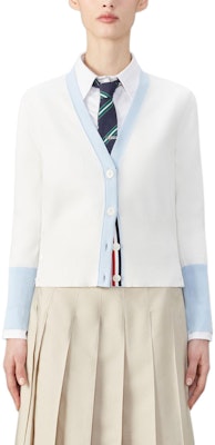 (W) Thom Browne FW24 白色花卉V領針織開衫毛衣 FKC587A-Y3004-100 Buy (W) Thom Browne FW24 白色花卉V領針織開衫毛衣 FKC587A-Y3004-100