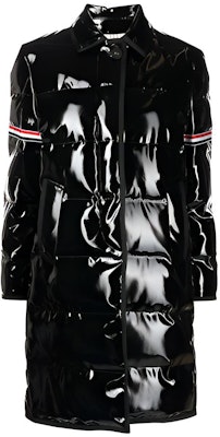 (W) Thom Browne Mantel Musim Dingin Hitam Panjang Mengkilap. FOD064Z-04899-001 Buy (W) Thom Browne Mantel Musim Dingin Hitam Panjang Mengkilap. FOD064Z-04899-001