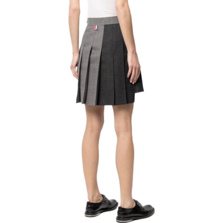Shop (W) 톰 브라운 그라데이션 하이웨이스트 스트라이프 플리츠 스커트 여성 - 그레이. FGC789F-00473-025