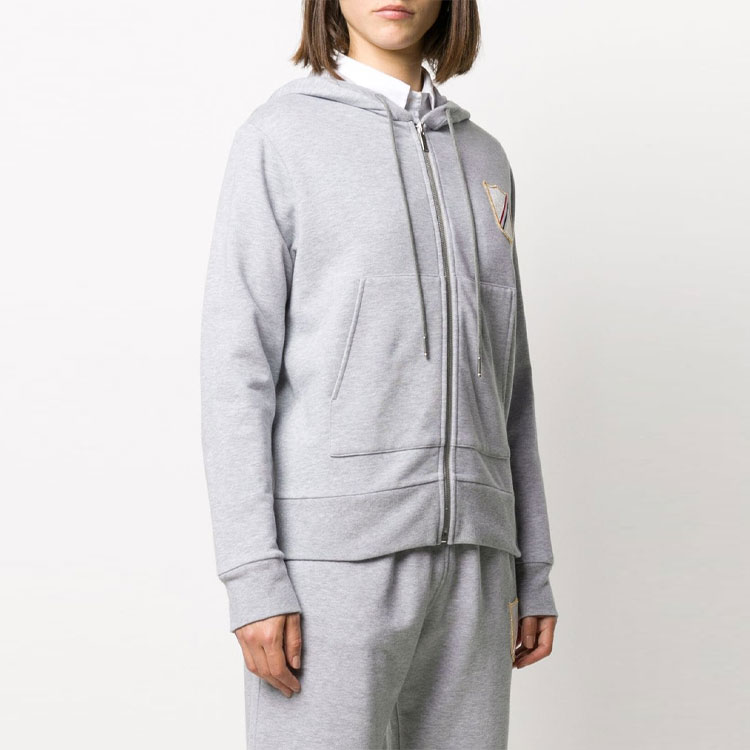 Purchase (Women) Thom Browne Gray Logo Zip-Up Hooded Sweatshirt Jacket FJT167A-06931-065