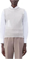 (Women) Thom Browne Gray Wool Knit Sleeveless Loose Vest. FKV168A-Y1029-265 (Women) Thom Browne Gray Wool Knit Sleeveless Loose Vest. FKV168A-Y1029-265