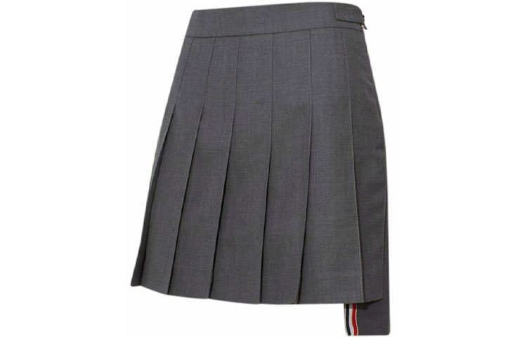 Shop (W) Falda Plisada de Lana Gris Thom Browne - Estilo Preppy Verano Regreso a Clases. FGC402V-00626-035