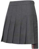 Shop (W) Thom Browne 灰色羊毛百褶裙 - 夏季學院風回歸校園款式 FGC402V-00626-035