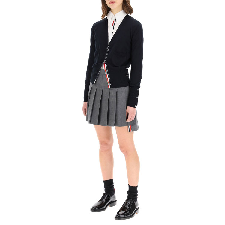 Purchase (W) Falda Plisada de Lana Gris Thom Browne - Estilo Preppy Verano Regreso a Clases. FGC402V-00626-035