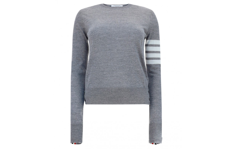 (Women) Thom Browne Grey 4-Bar Wool Knit Pullover Sweater FKA280A-00014-055 圖 2