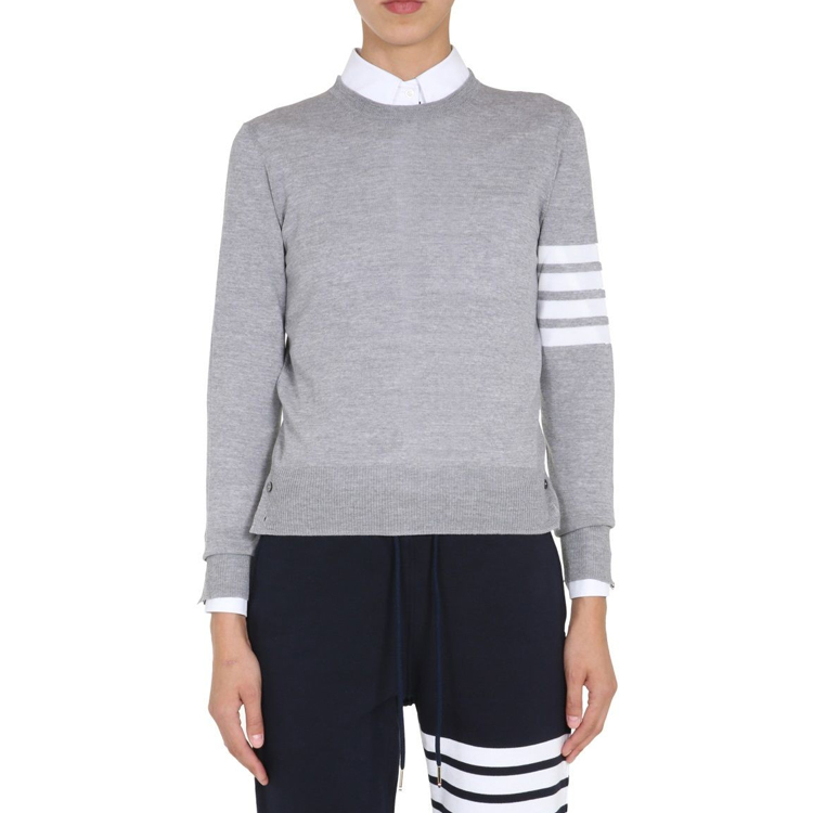 (Women) Thom Browne Grey 4-Bar Wool Knit Pullover Sweater FKA280A-00014-055 圖 5