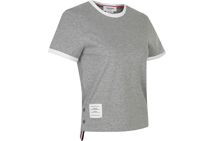 Shop (W) 톰브라운 그레이 크루넥 티셔츠 화이트 트림 FJS075A-00042-055