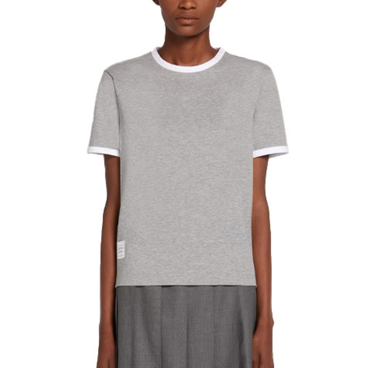 Purchase (W) 톰브라운 그레이 크루넥 티셔츠 화이트 트림 FJS075A-00042-055