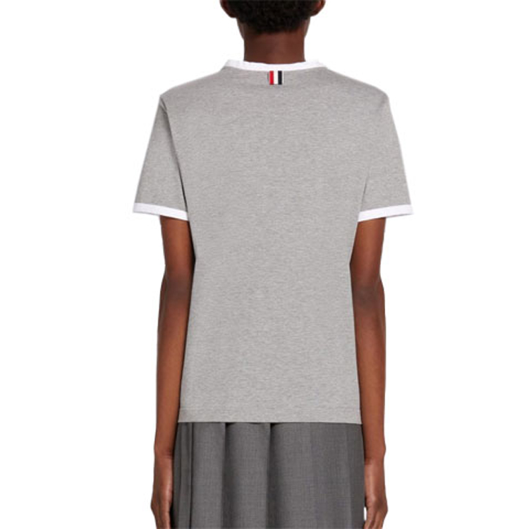 Details for (W) 톰브라운 그레이 크루넥 티셔츠 화이트 트림 FJS075A-00042-055