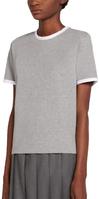 (W) 톰브라운 그레이 크루넥 티셔츠 화이트 트림 FJS075A-00042-055 Sizing (W) 톰브라운 그레이 크루넥 티셔츠 화이트 트림 FJS075A-00042-055