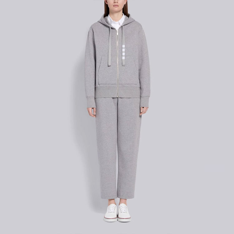 Sizing (W) 톰 브라운 그레이 사선 4-스트라이프 집업 후디 FJT127A-03034-055