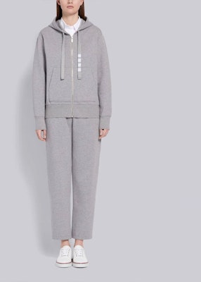 (W) 톰 브라운 그레이 사선 4-스트라이프 집업 후디 FJT127A-03034-055 Sizing (W) 톰 브라운 그레이 사선 4-스트라이프 집업 후디 FJT127A-03034-055