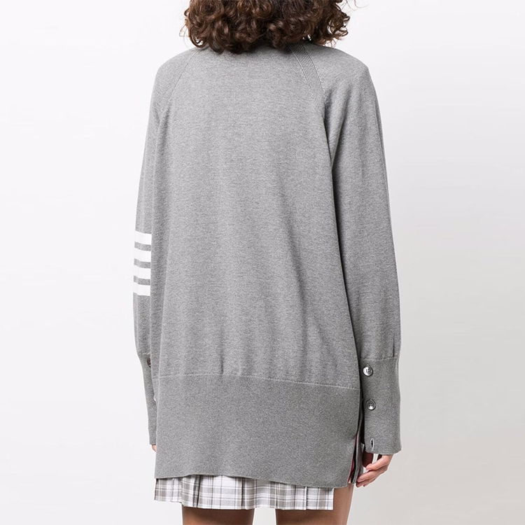 (Women) THOM BROWNE Grey Mid-Length Four-Bar Knit Cardigan FW21 FKC424A-Y3007-055 圖 5