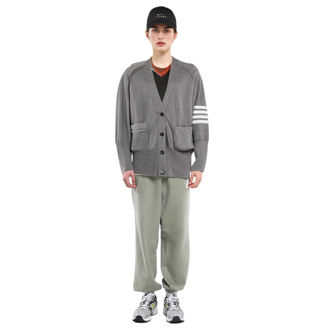 (Women) THOM BROWNE Grey Mid-Length Four-Bar Knit Cardigan FW21 FKC424A-Y3007-055 圖 6