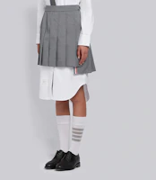 Shop (W) Thom Browne 灰色百摺皮迷你裙 - 夏日校園風格 FGC402A-02872-035