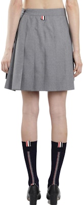 (W) トムブラウン グレー プリーツ ミニ レザー スカート - サマースクールスタイル FGC402A-02872-035 Details for (W) トムブラウン グレー プリーツ ミニ レザー スカート - サマースクールスタイル FGC402A-02872-035