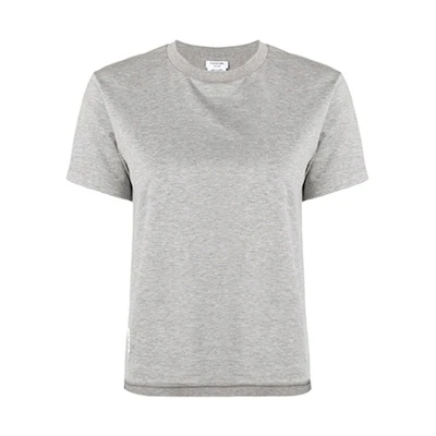 (Women) Thom Browne Grey Solid Crew Neck Casual Tee - Gift Idea FJS036A-05398-055