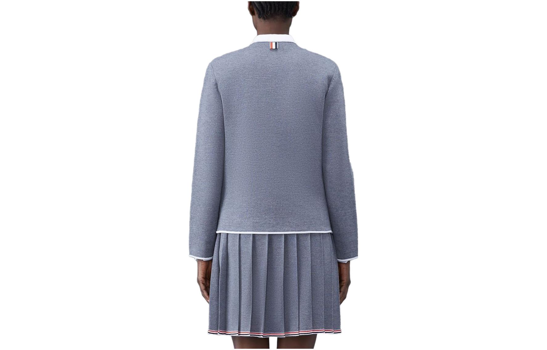 Lookbook (W) Thom Browne 灰色純色V領長袖夾克 FKJ083A-Y1002-035