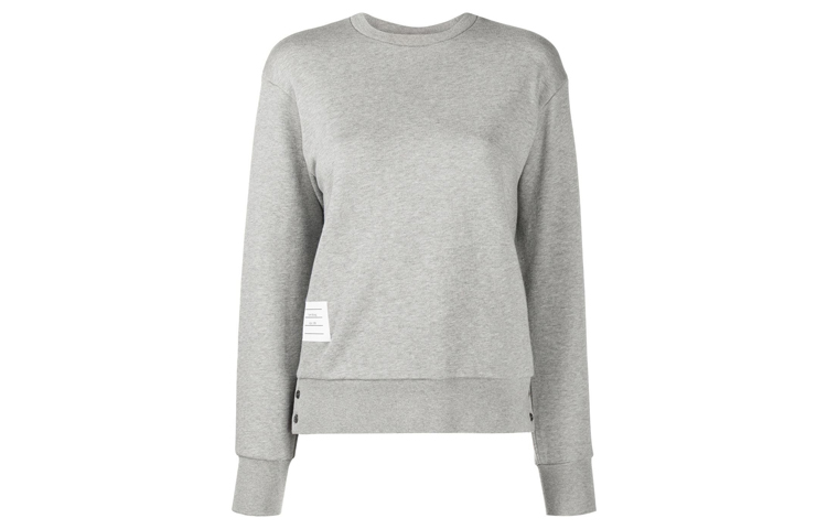 Order (W) Thom Browne Abu-Abu Sweater Rajutan Lengan Panjang Bergaris FJT070A-03377-055