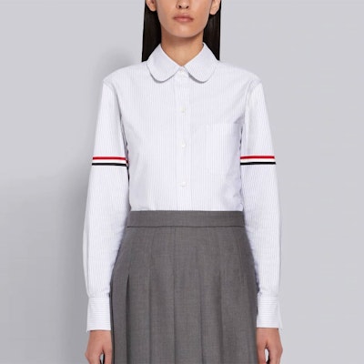 (W) 톰브라운 그레이 스트라이프 옥스퍼드 긴팔 셔츠 SS21 FLL019E-00098-035 Shop (W) 톰브라운 그레이 스트라이프 옥스퍼드 긴팔 셔츠 SS21 FLL019E-00098-035