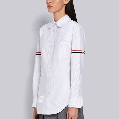 (W) 톰브라운 그레이 스트라이프 옥스퍼드 긴팔 셔츠 SS21 FLL019E-00098-035 Purchase (W) 톰브라운 그레이 스트라이프 옥스퍼드 긴팔 셔츠 SS21 FLL019E-00098-035