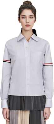 (W) 톰브라운 그레이 스트라이프 옥스퍼드 긴팔 셔츠 SS21 FLL019E-00098-035 Sizing (W) 톰브라운 그레이 스트라이프 옥스퍼드 긴팔 셔츠 SS21 FLL019E-00098-035