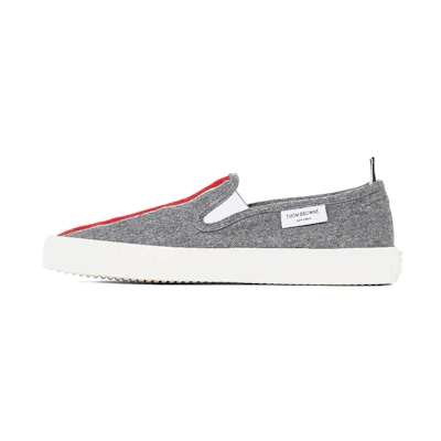 (W) Thom Browne Heritage 'Grey Stripe Wool Sneaker'