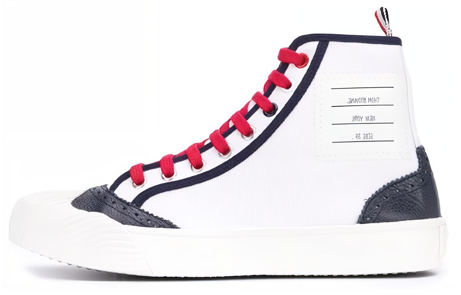 (W) Thom Browne High-Top 'White Floral Patch'