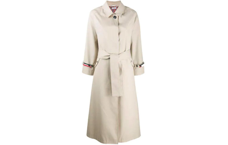 (Women) Thom Browne Khaki Water-Resistant Trench Coat FOC597A-06111-250