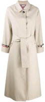 (Women) Thom Browne Khaki Water-Resistant Trench Coat FOC597A-06111-250 (Women) Thom Browne Khaki Water-Resistant Trench Coat FOC597A-06111-250