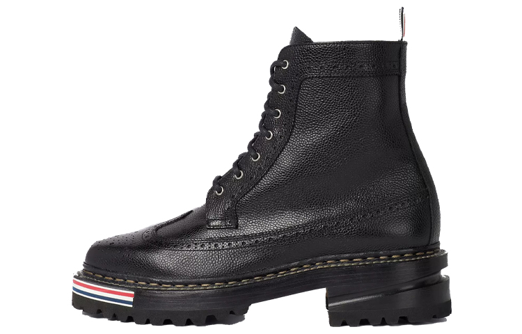 Buy THOM BROWNE 皮革休閒短靴 女款 黑色