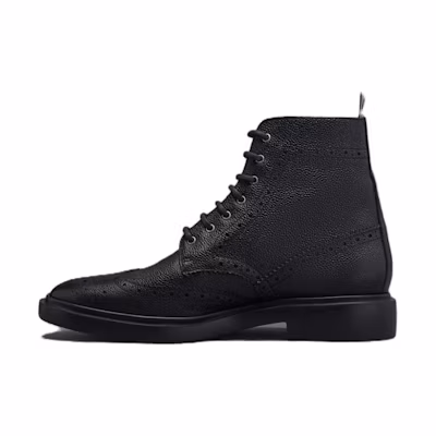 (W) Thom Browne Leather Ankle Boot 'Black'